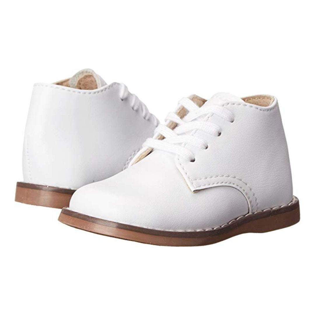 white toddler dress shoes Footmates Todd – Classic Leather Lace-Up High top for Toddlers & Kids White / 3T / CFS