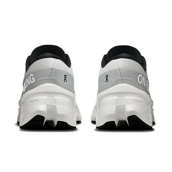 On Womens Cloudmonster 3 breathable engineered mesh upper detail | White White
