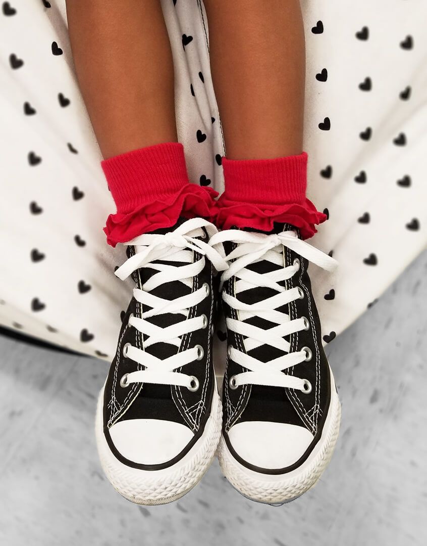 Frilly socks cheap with converse